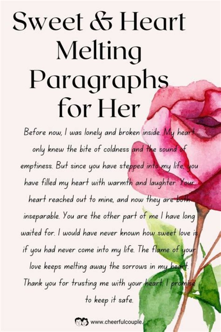 How do you melt her heart with words?