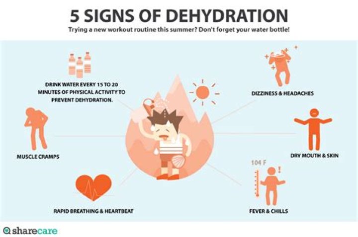 What are the symptoms of severe dehydration?