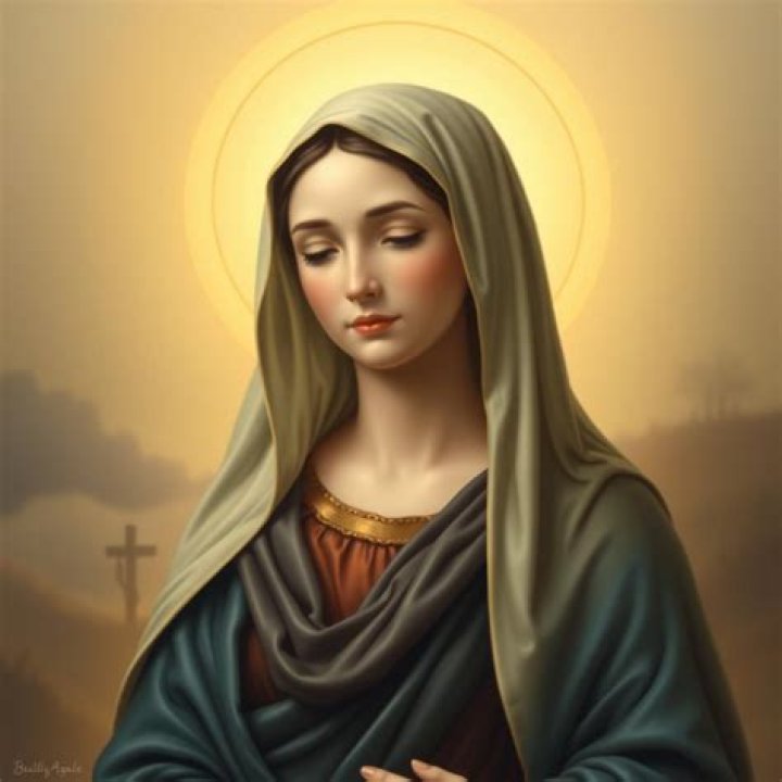 What color was the Virgin Mary's hair?