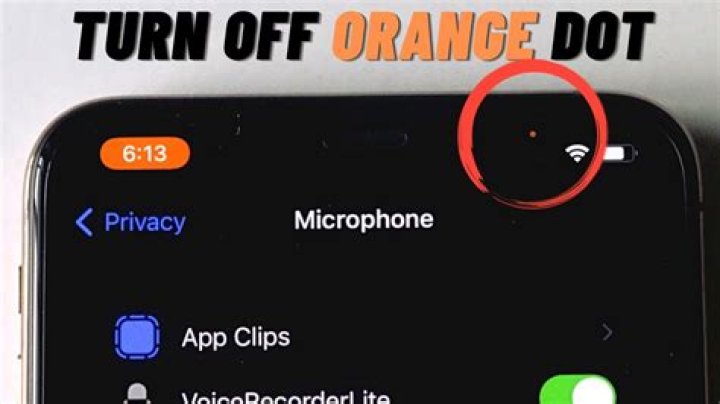 What does orange dot next to Battery mean on iPhone?