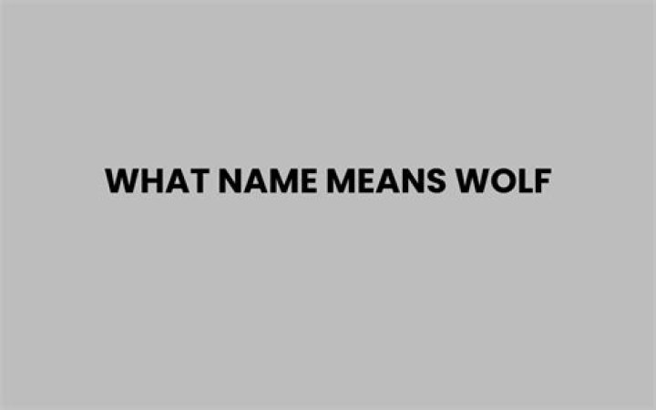 What name means Little Wolf?