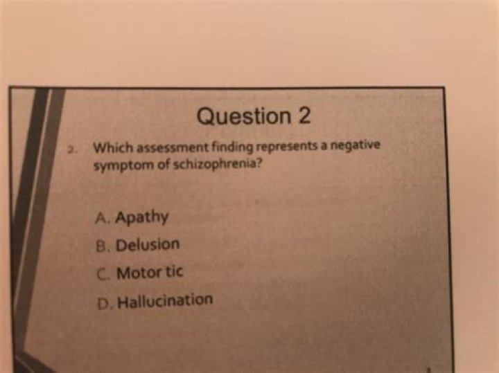 Which assessment finding represents a negative symptom of schizophrenia?