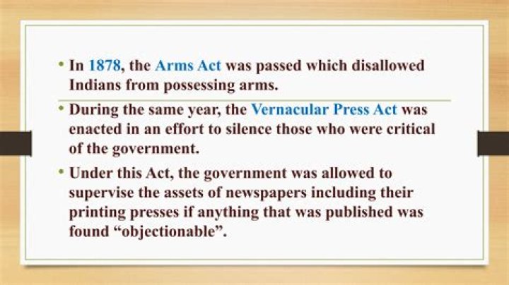Who passed the Vernacular Press Act 1878 why was it passed?